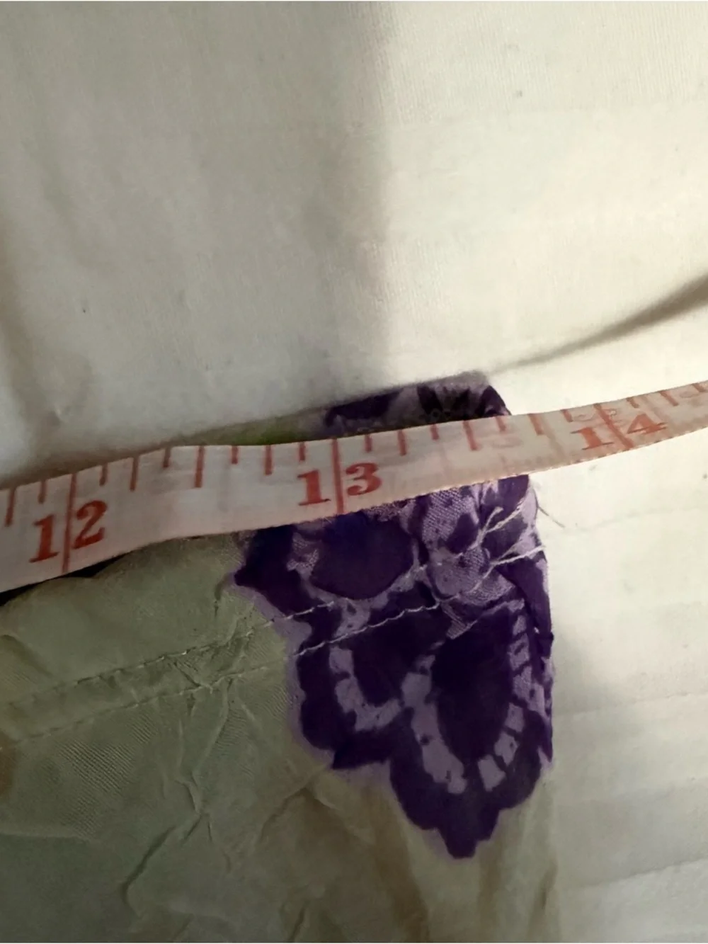 Vintage 90’s Clio Light Green Midi Skirt with Purple Floral Appliqués - Picture 9 of 9